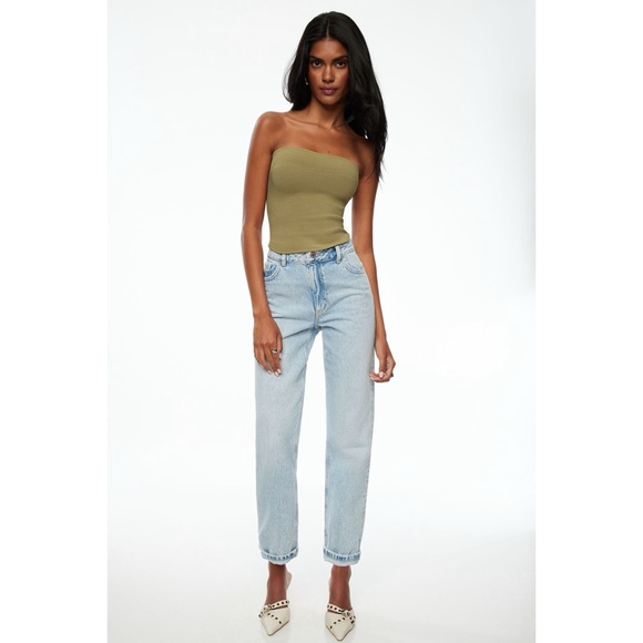Dynamite Claudia Mom Jeans Slim Fit High Rise Jeans in Light Blue Size 27 - Picture 1 of 12